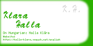 klara halla business card