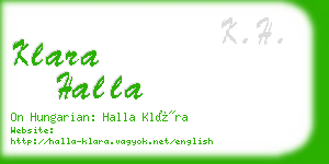 klara halla business card